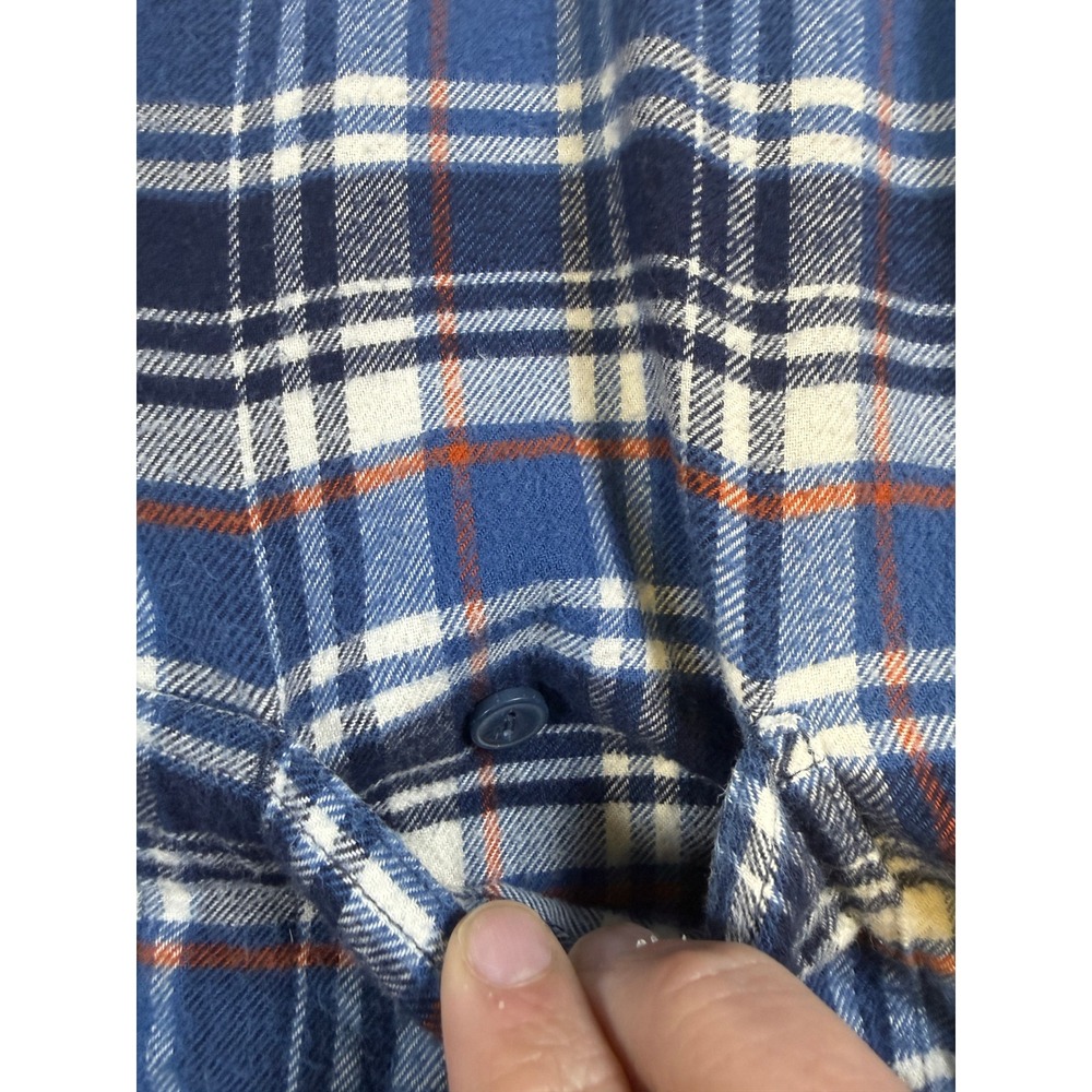 J.Crew Mens XXL Flannel Shirt Blue Plaid Long Sleeve Button Down Cotton Pockets - Picture 4 of 7